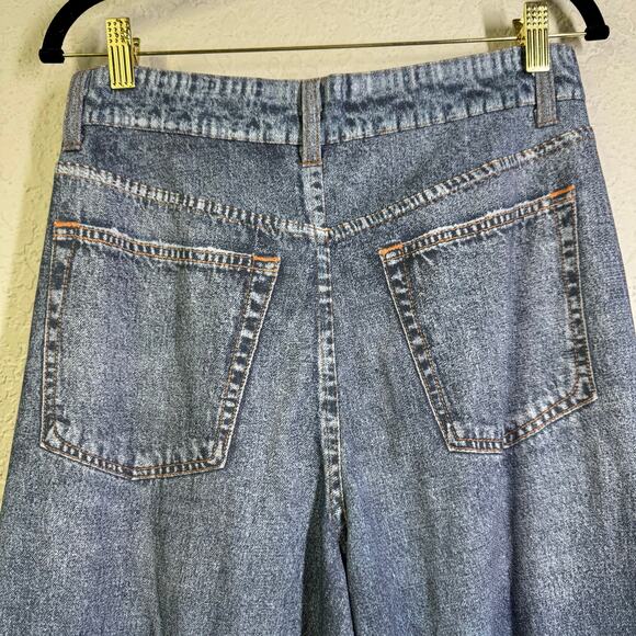 ANOTHERCHILL Jeans Medium Sweatpants Faux Denim Wide Leg Front Zipper & Pockets - Picture 11 of 16